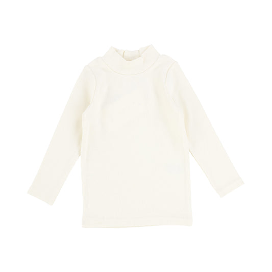 LIL LEGS IVORY  RIBBED MOCK NECK [FINAL SALE]