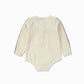 PUVU PIOR IVORY WAFFLE KNIT ROMPER