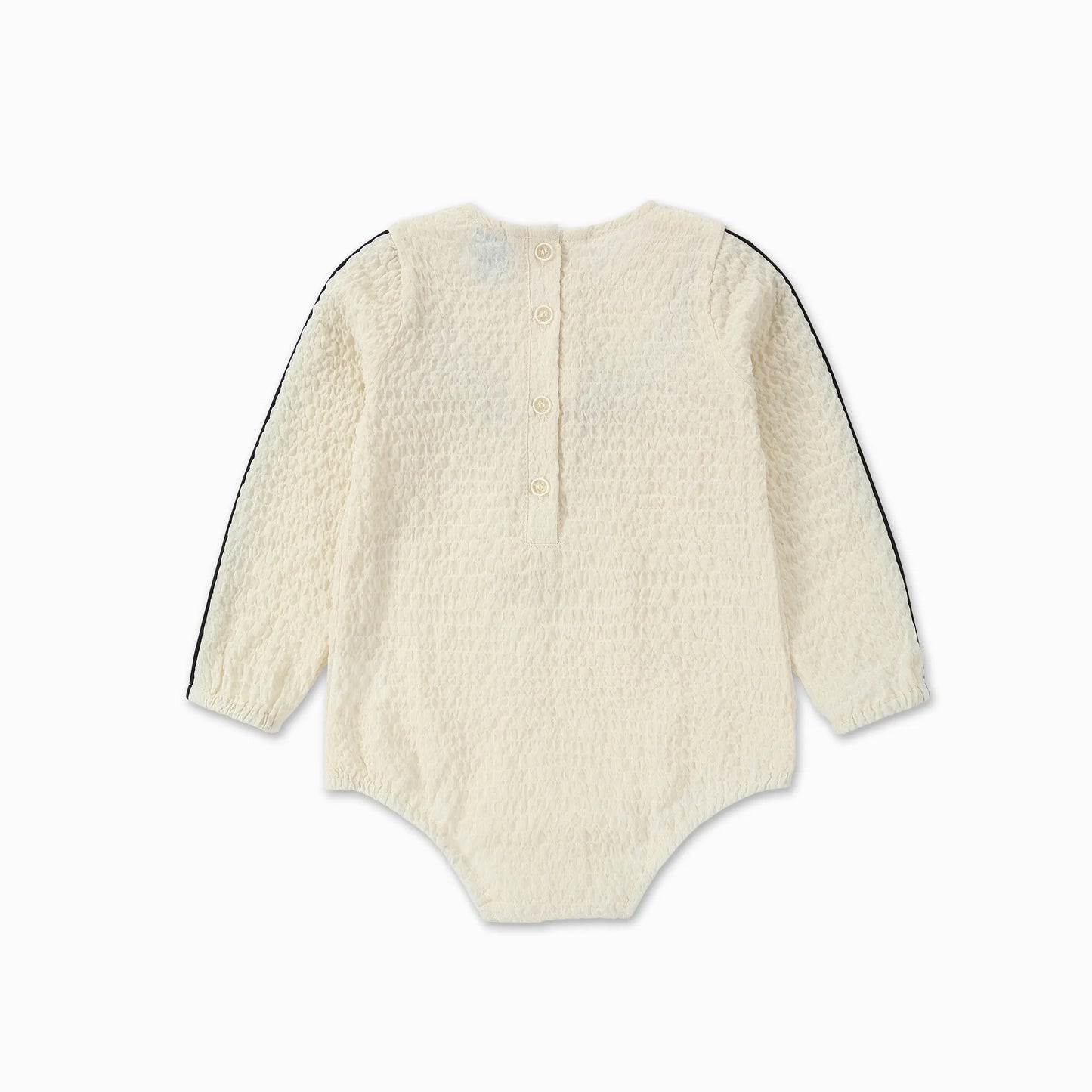 PUVU PIOR IVORY WAFFLE KNIT ROMPER