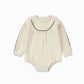 PUVU PIOR IVORY WAFFLE KNIT ROMPER