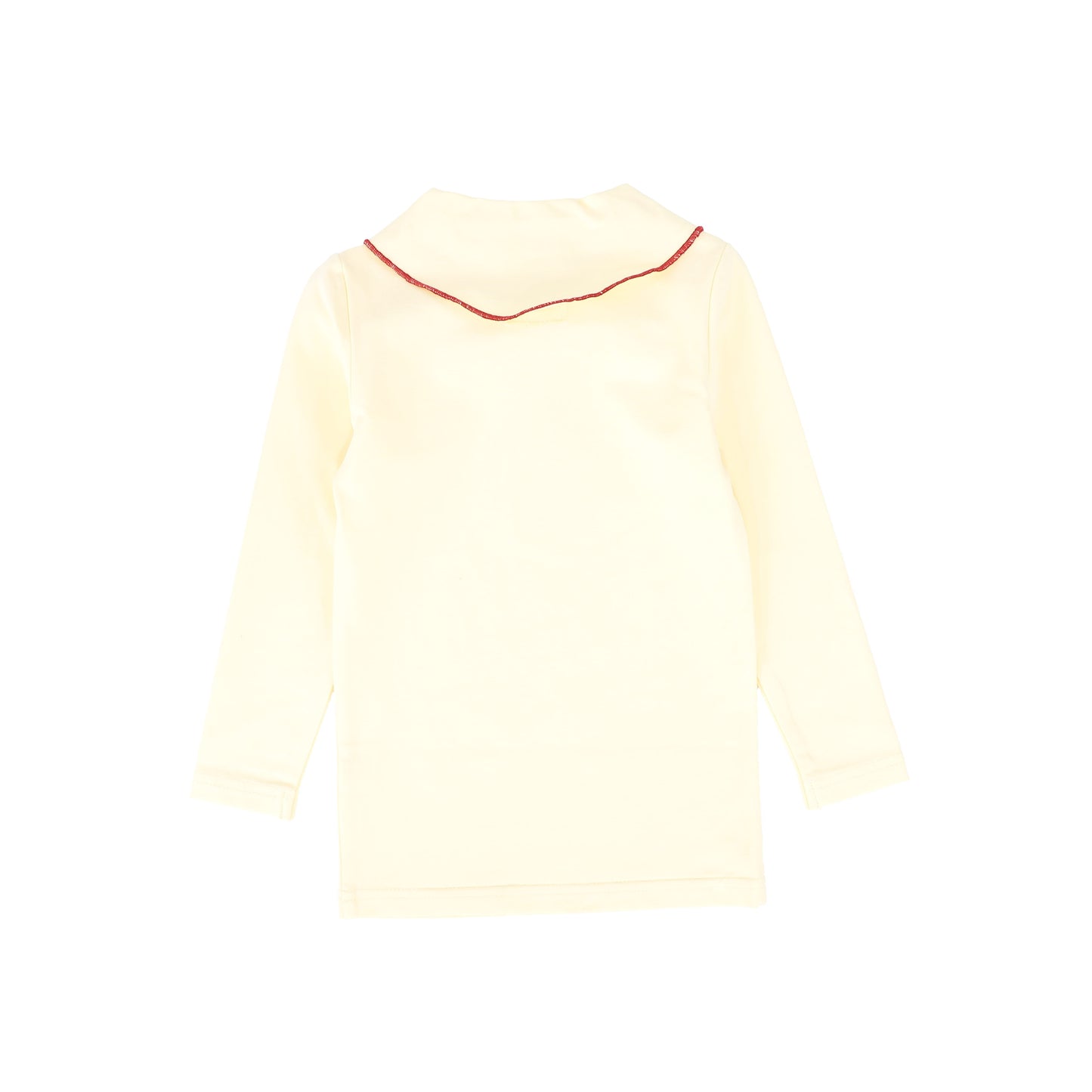 PLEASE MOM PALE YELLOW/RED TRIM TOP [FINAL SALE]