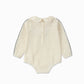 PUVU PIOR IVORY WAFFLE KNIT RUFFLE ROMPER