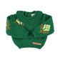 PIUPIUCHICK FOREST GREEN FLOWER PRINT RUFFLE COLLAR SWEATER