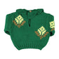 PIUPIUCHICK FOREST GREEN FLOWER PRINT RUFFLE COLLAR SWEATER