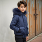 SCOTCH BONNET NAVY FUR TRIM POCKET BOMBER COAT