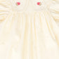 PERNILLE BEIGE ROSE EMBROIDERED COLLAR PUFF SLEEVE DRESS