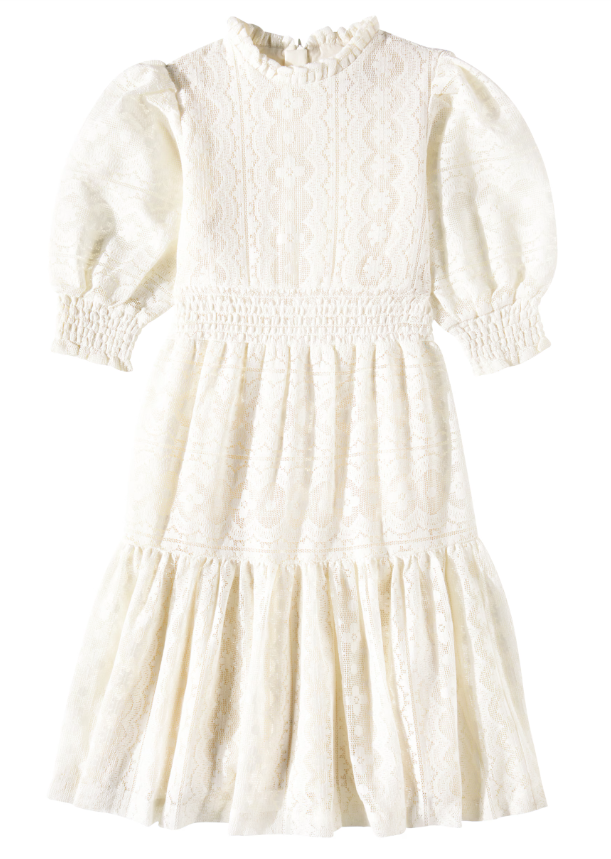 CERA UNA VOLTA WHITE PUFF SLEEVE DRESS