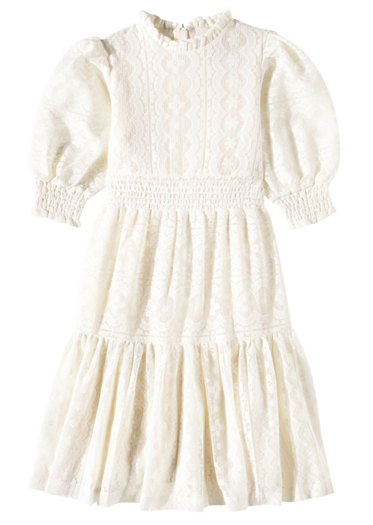 CERA UNA VOLTA WHITE PUFF SLEEVE DRESS