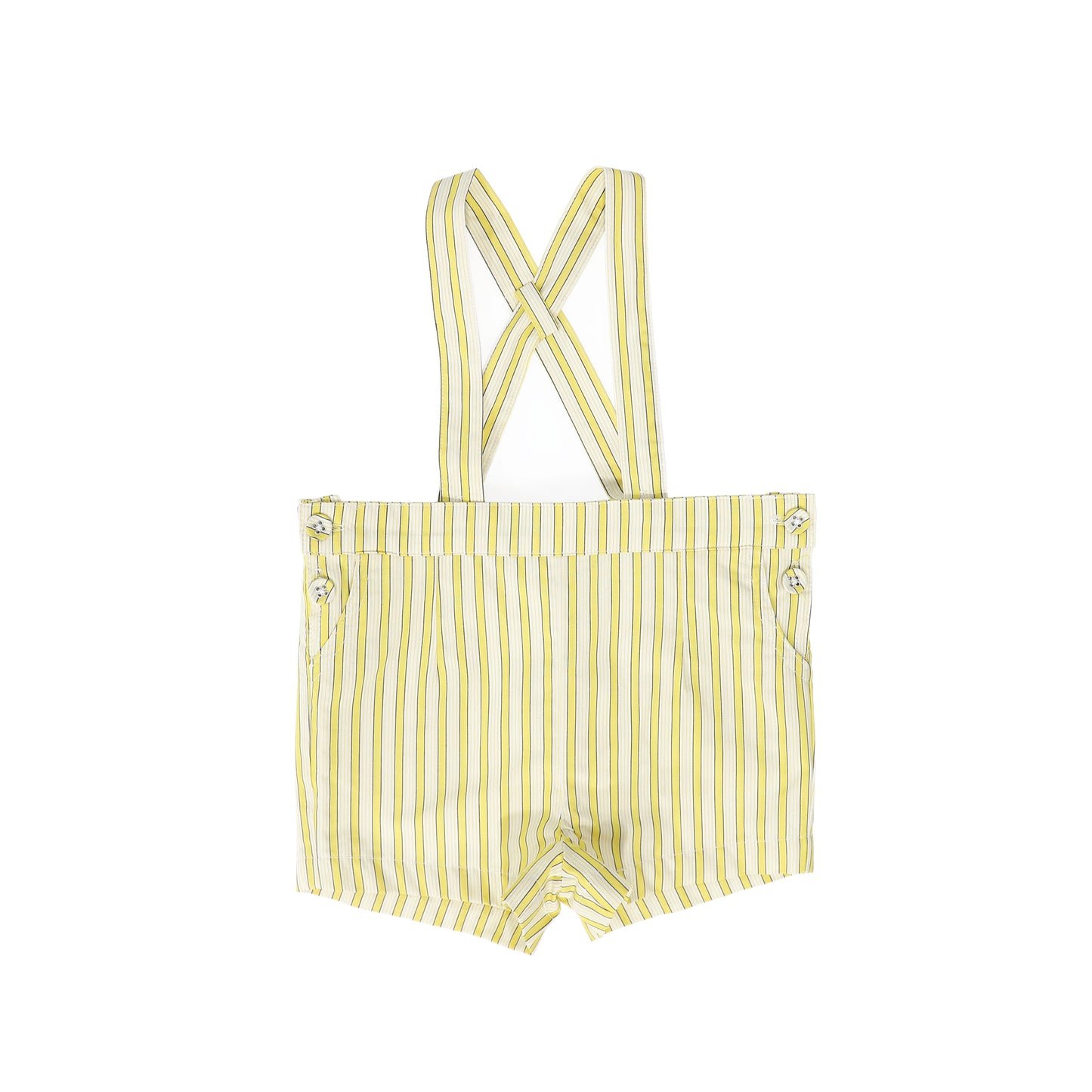 COCO BLANC YELLOW STRIPED BUTTON SHORTS