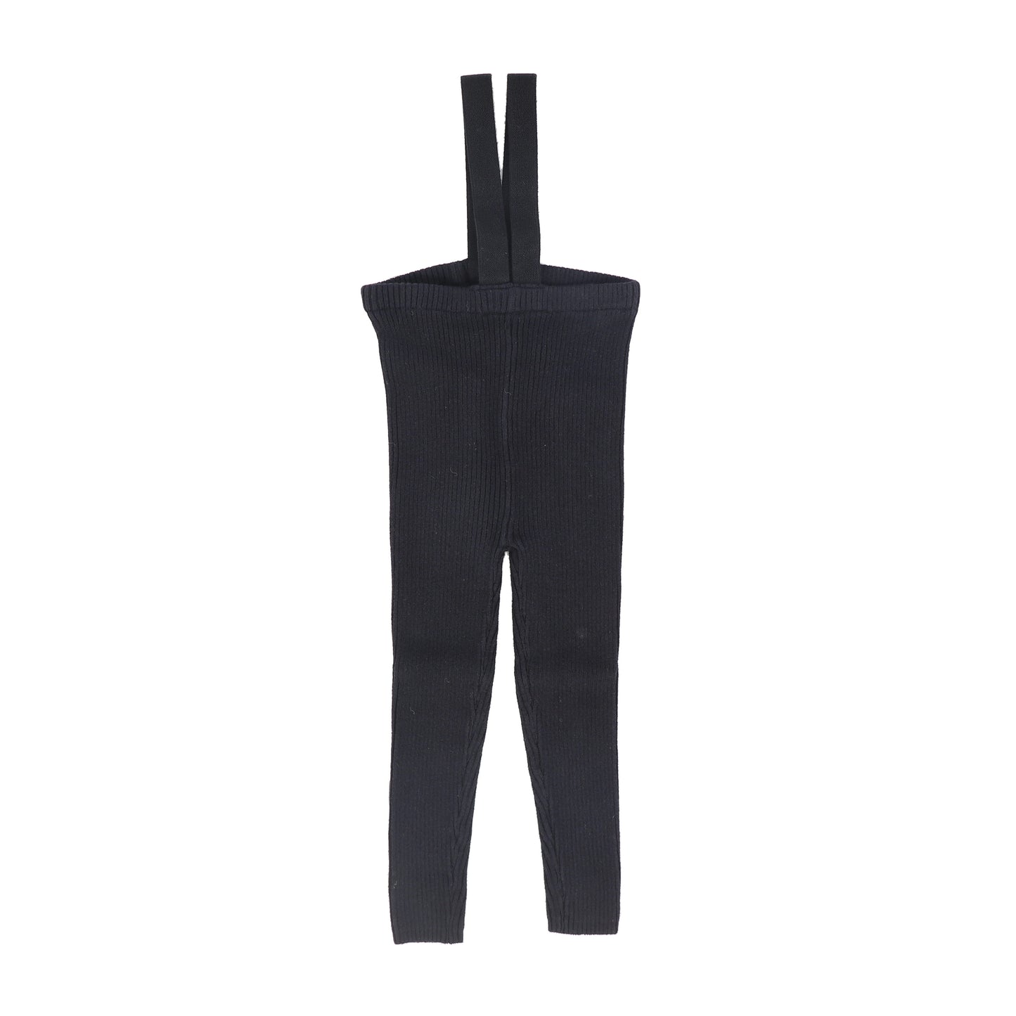 LIL LEGS BLACK KNIT SUSPENDER LEGGINGS
