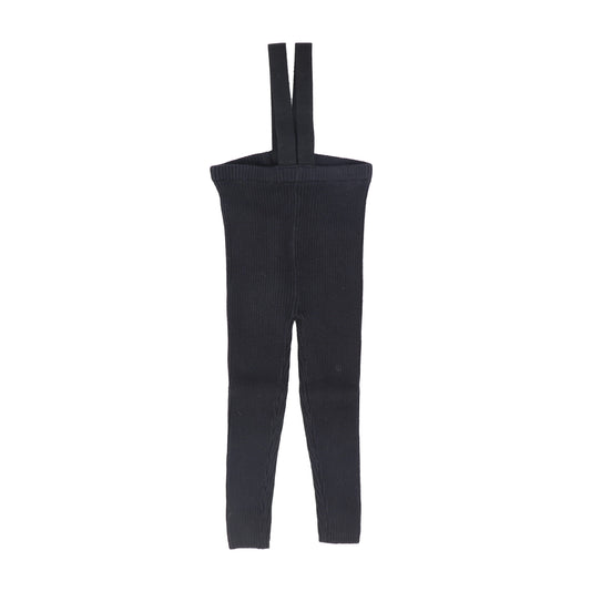 LIL LEGS BLACK KNIT SUSPENDER LEGGINGS