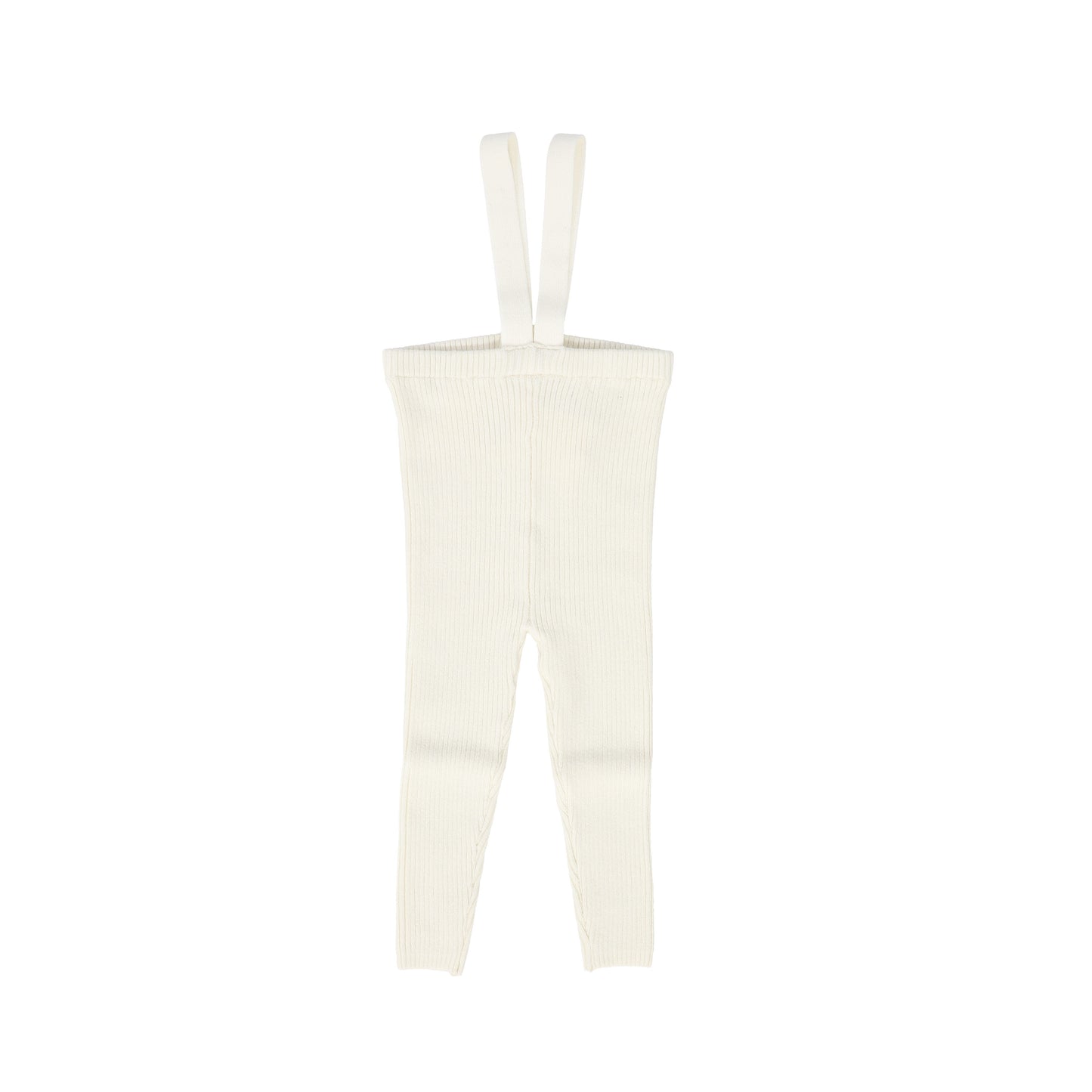 LIL LEGS CREAM KNIT SUSPENDER LEGGINGS