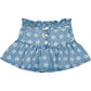 LOUIS LOUISE DENIM WASH FLOWER DROP WAIST SKIRT