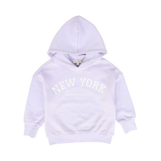 THE SUNDAY COLLECTIVE LAVENDER WORDED HOODIE