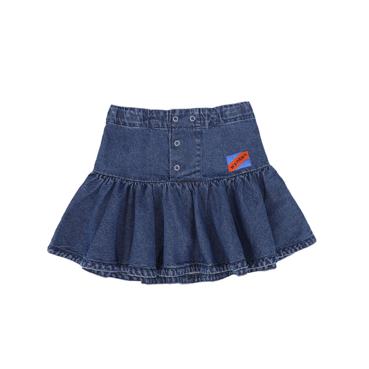 WYNKEN MID BLUE DENIM DROP WAIST SKIRT