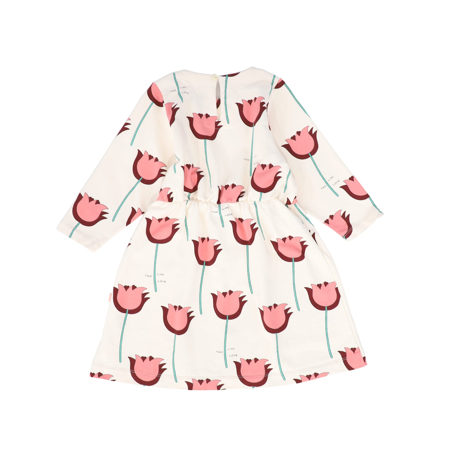 WYNKEN ECRU/PINK TULIP PRINT DRESS