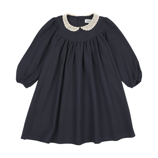 KIN & KIN NAVY LACE COLLAR DRESS