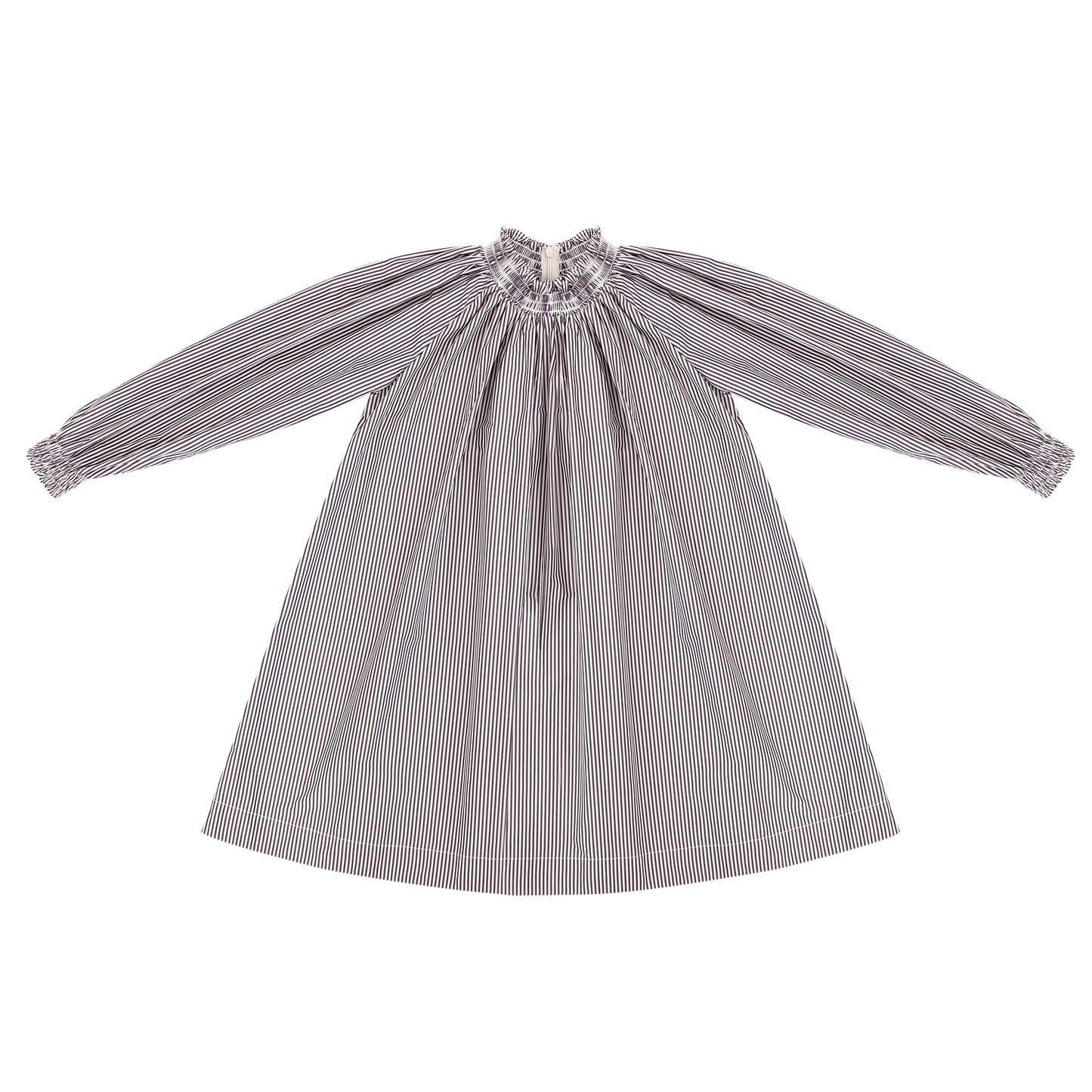 LITTLE PARNI PLUM STRIPED COLLAR DRESS [FINAL SALE]