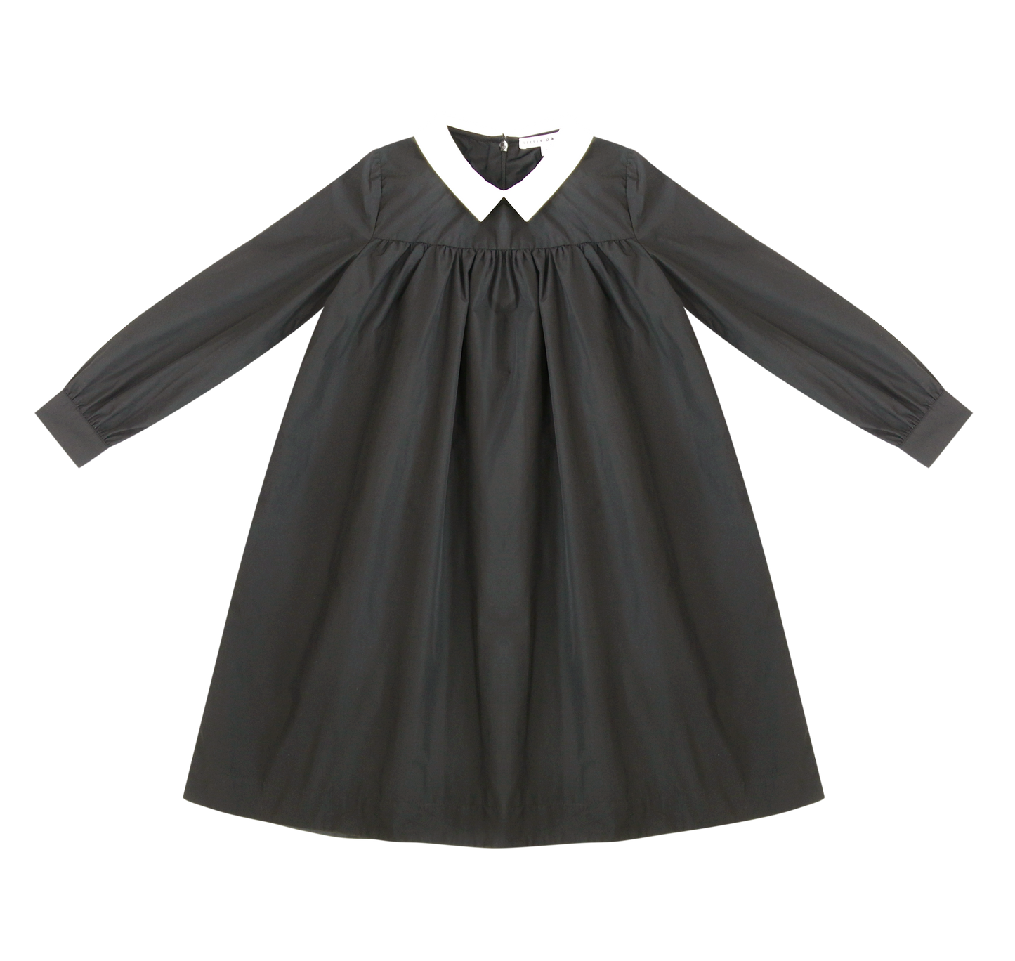 LITTLE PARNI BLACK TAFFETA COLLAR DRESS [FINAL SALE]