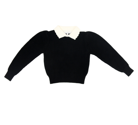 LITTLE PARNI BLACK COLLAR SWEATER [FINAL SALE]