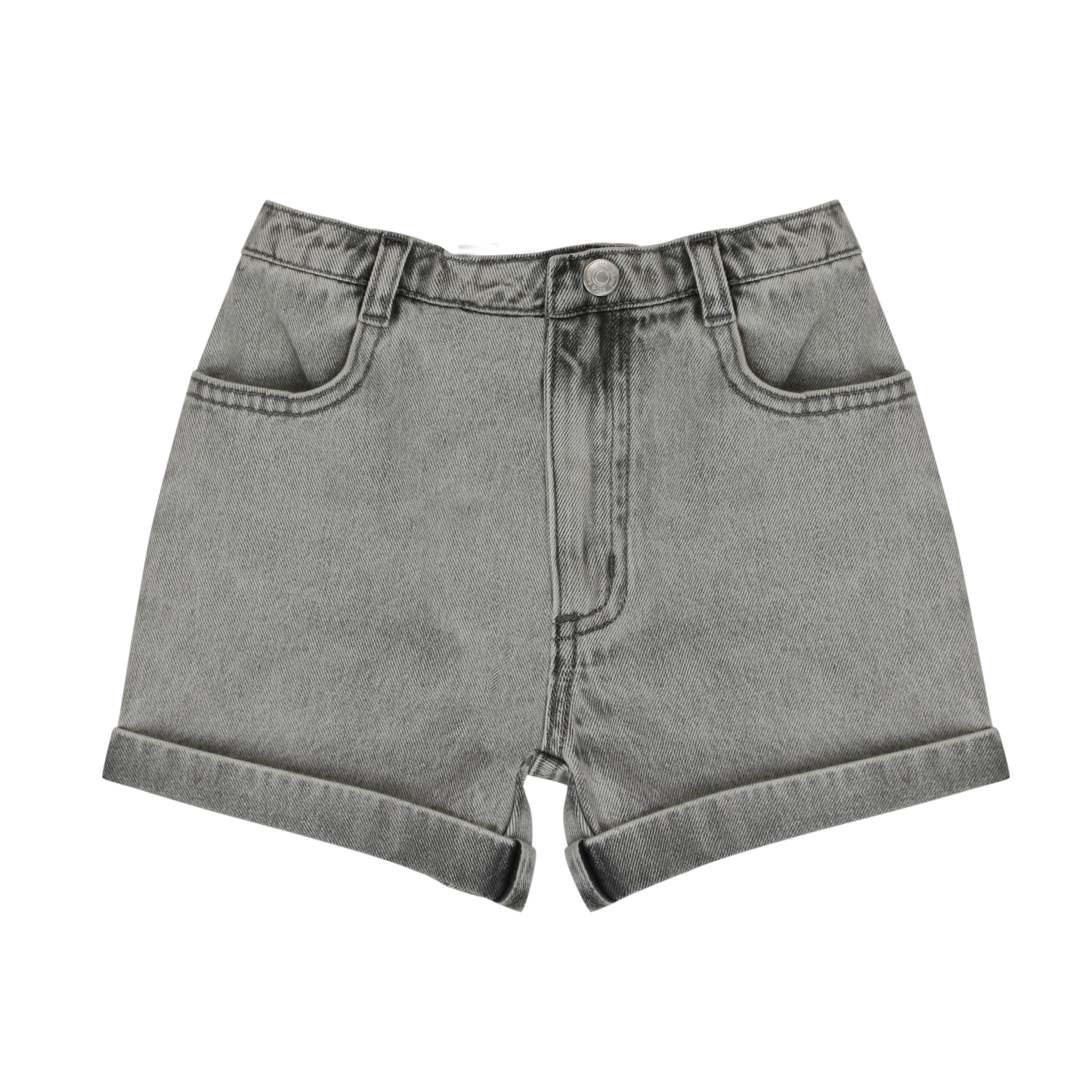 LITTLE PARNI GREY DENIM POCKET SHORTS