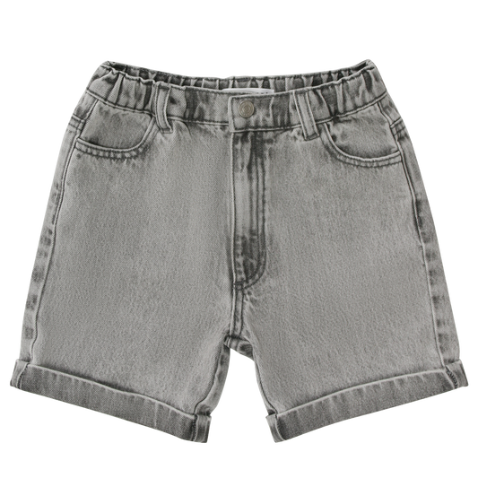 LITTLE PARNI GREY DENIM SHORTS