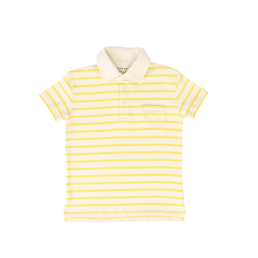 LITTLE PARNI YELLOW WIDE STRIPE POLO