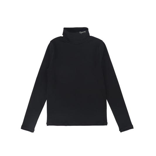 LITTLE PARNI BLACK FITTED TURTLENECK