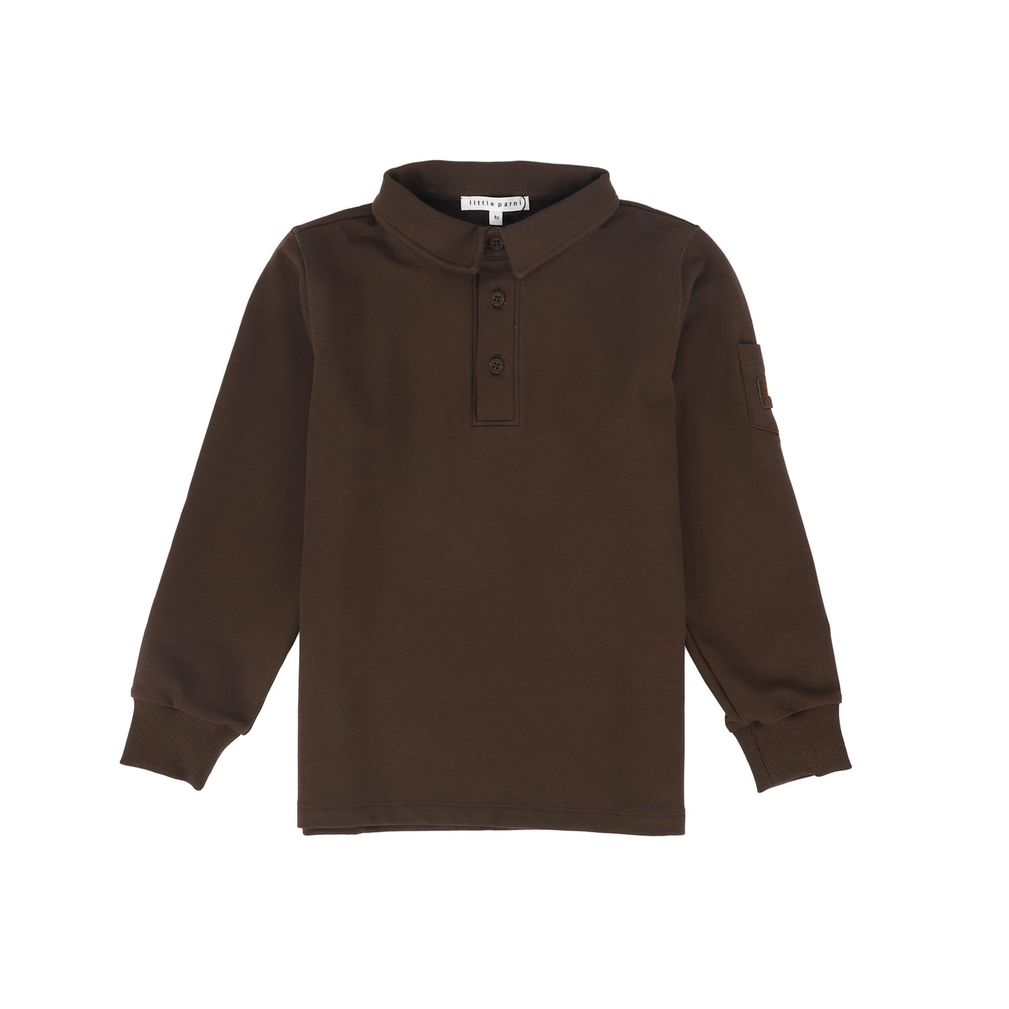 LITTLE PARNI BROWN COURDUROY COLLARED POLO