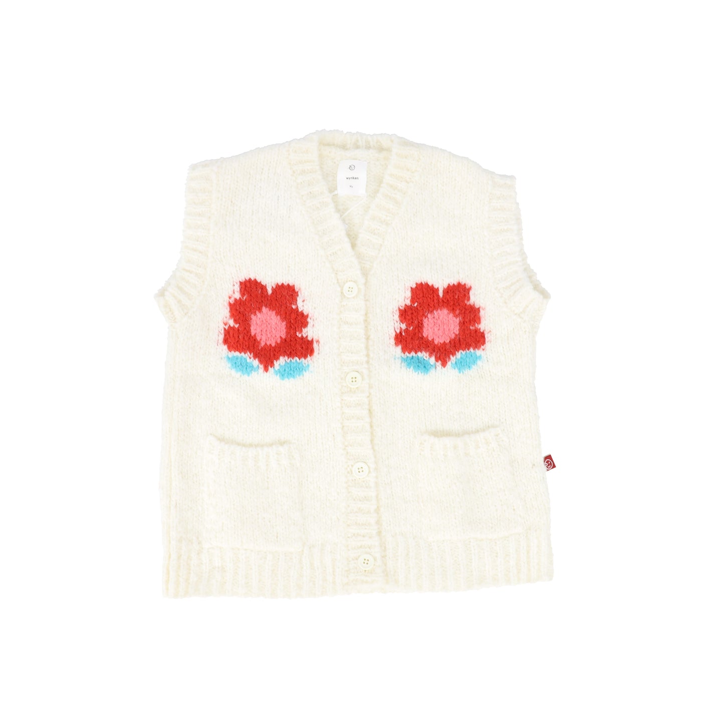 WYNKEN OFF WHITE EMBROIDERED FLOWER VEST