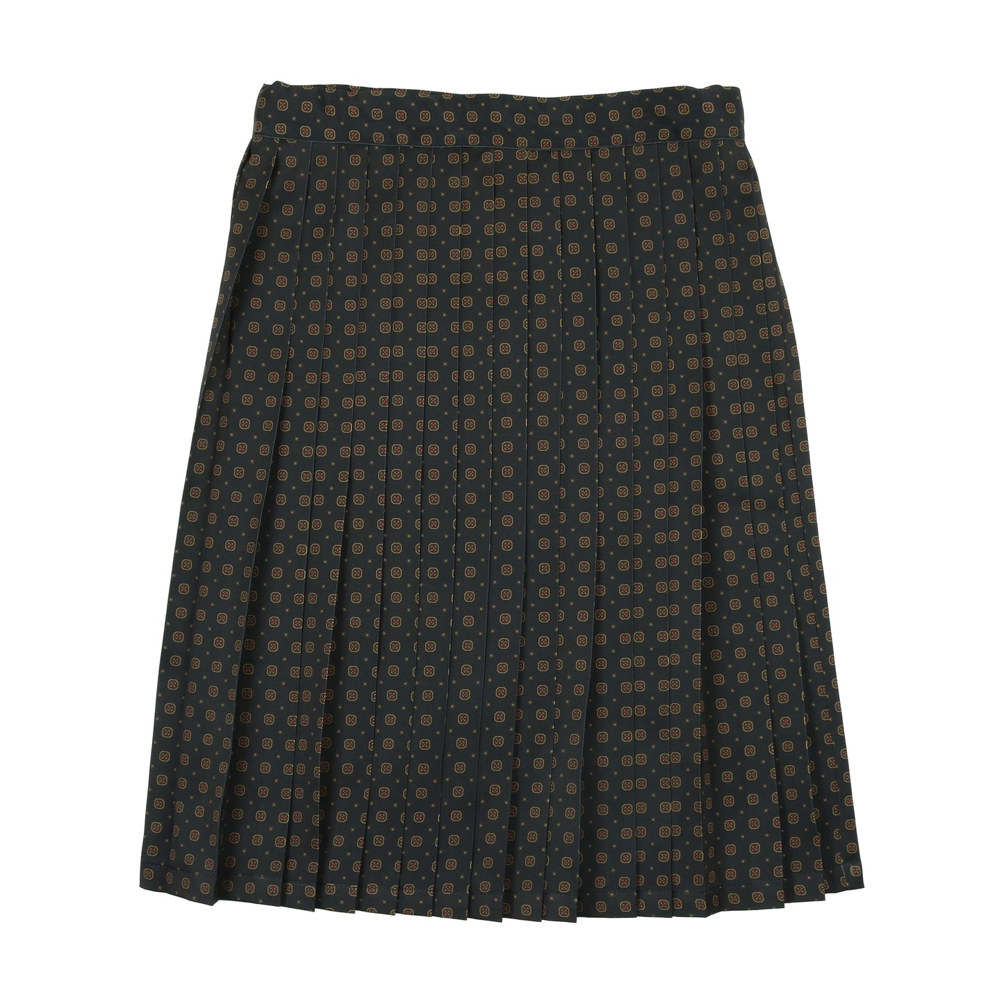 KIN & KIN NAVY PRINTED PLEATED FLARE SKIRT [FINAL SALE]