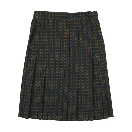 KIN & KIN NAVY PRINTED PLEATED FLARE SKIRT [FINAL SALE]