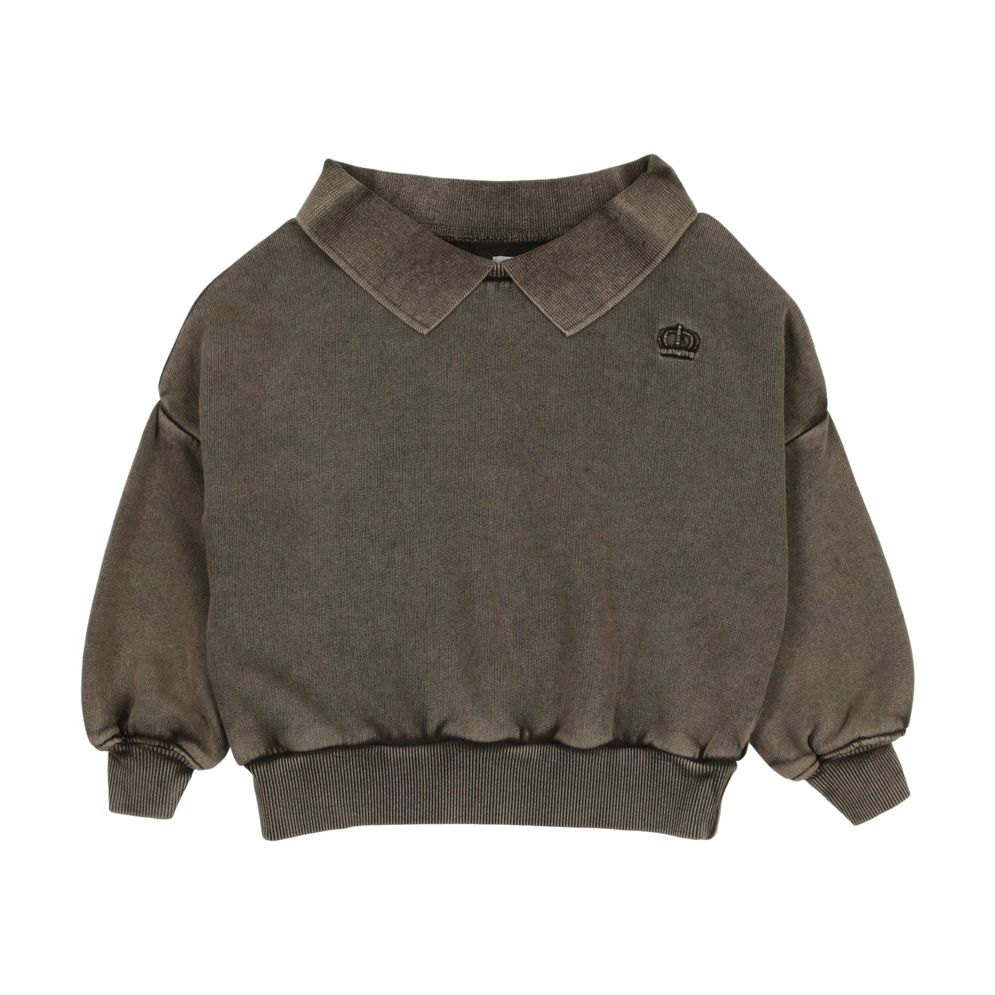 KIN & KIN TAUPE WASHED POLO SWEATSHIRT