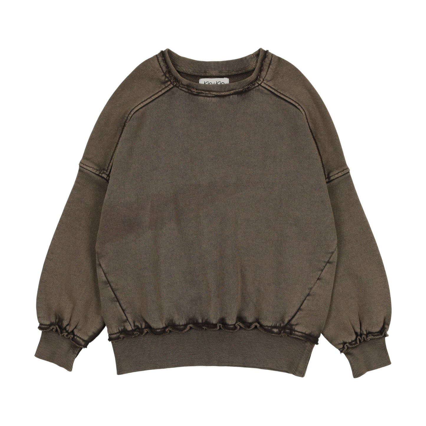 KIN & KIN TAUPE DENIM FRENCH TERRY WASHED SWEATSHIRT