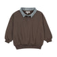 KIN & KIN CHESTNUT CONTRAST COLLAR OVERSIZED SWEATSHIRT