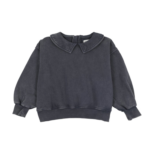 KIN & KIN BLUE WASH PETER PAN COLLAR SWEATSHIRT