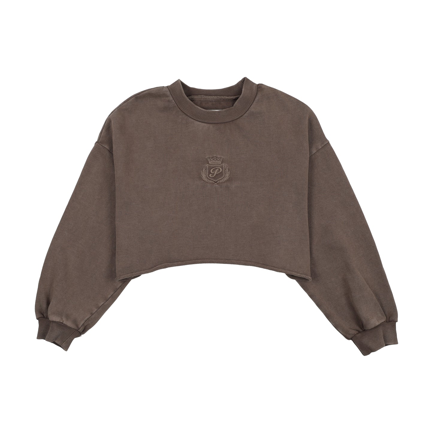 KIN & KIN CHESTNUT WASH CROPPED SWEATSHIRT