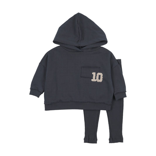 KIN & KIN NAVY HOODED SWEATSHIRT SET