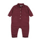 KIN & KIN BURGUNDY WASH BUTTON ROMPER