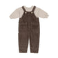 KIN & KIN CHESTNUT CORDUROY OVERALLS SET