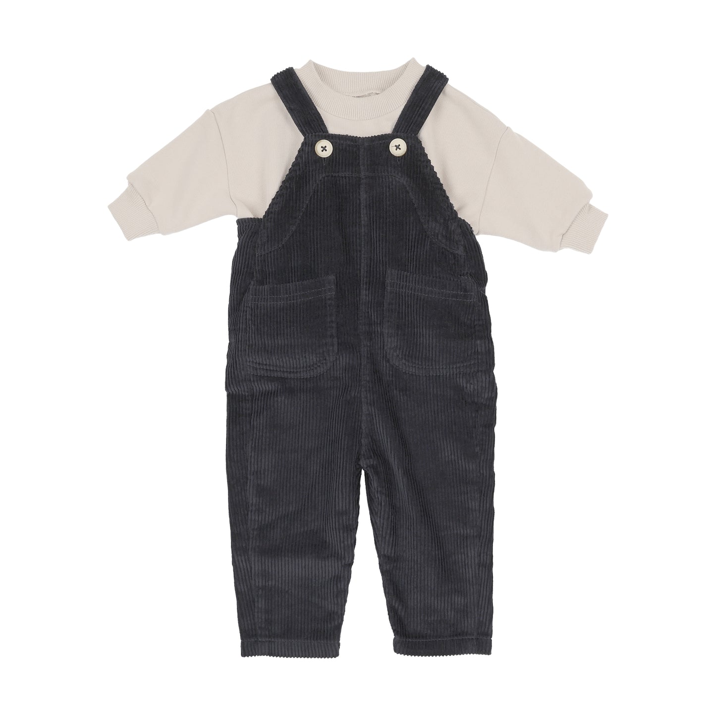 KIN & KIN NAVY CORDUROY OVERALLS SET