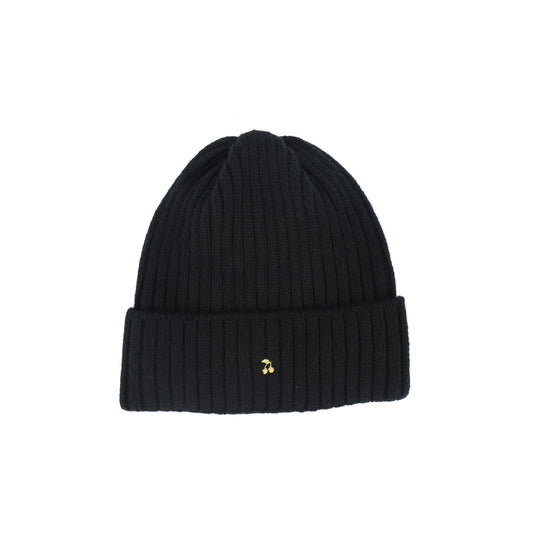 LE ENFANT BLACK RIBBED KNIT BEANIE