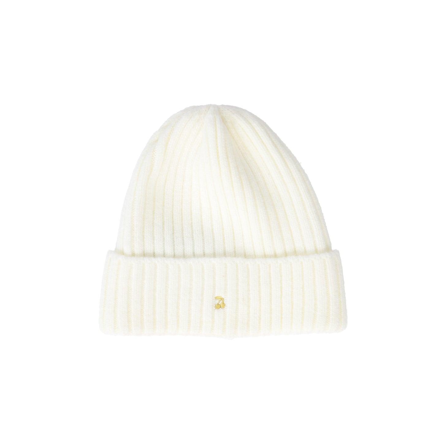 LE ENFANT IVORY RIBBED KNIT BEANIE
