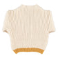 PIUPIUCHICK ECRU COLORBLOCK KNIT CARDIGAN