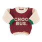 PIUPIUCHICK ECRU COLORBLOCK WORDED KNIT SWEATER