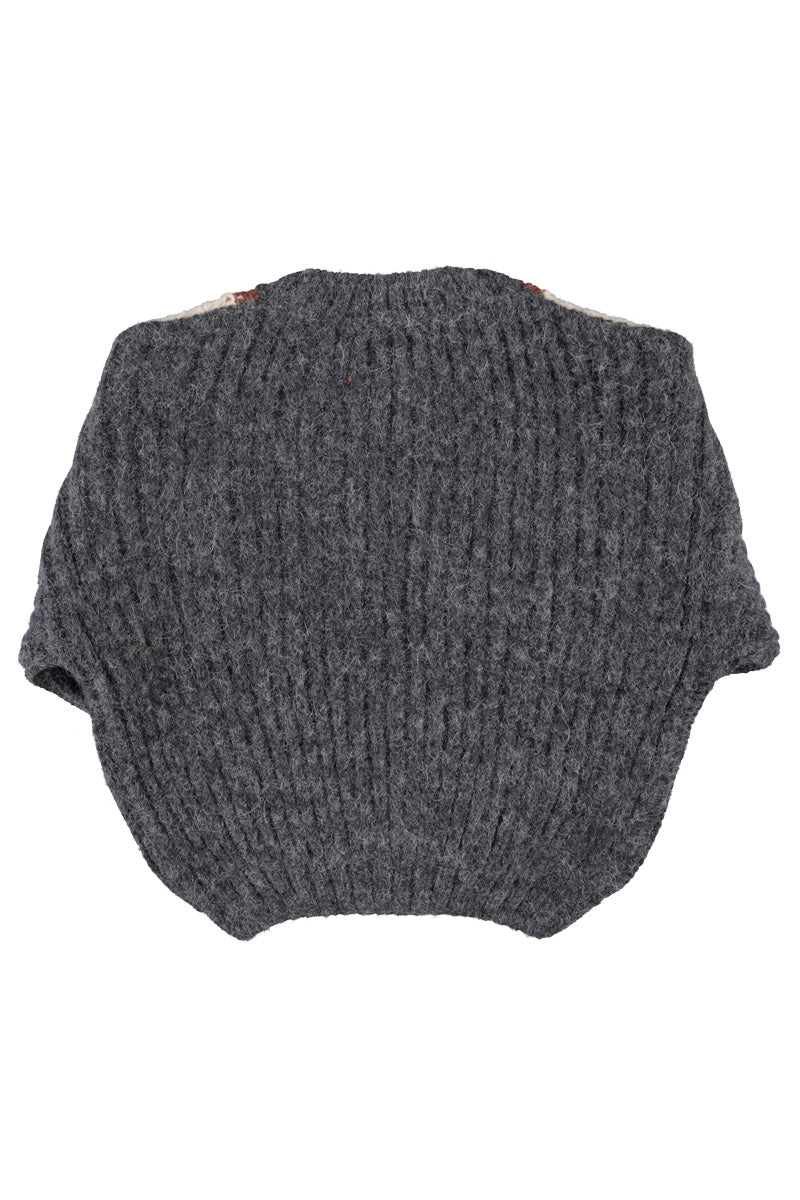 PIUPIUCHICK GREY COLORBLOCK KNIT SWEATER