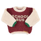 PIUPIUCHICK ECRU COLORBLOCK WORDED KNIT SWEATER