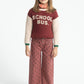 PIUPIUCHICK ECRU COLORBLOCK WORDED KNIT SWEATER
