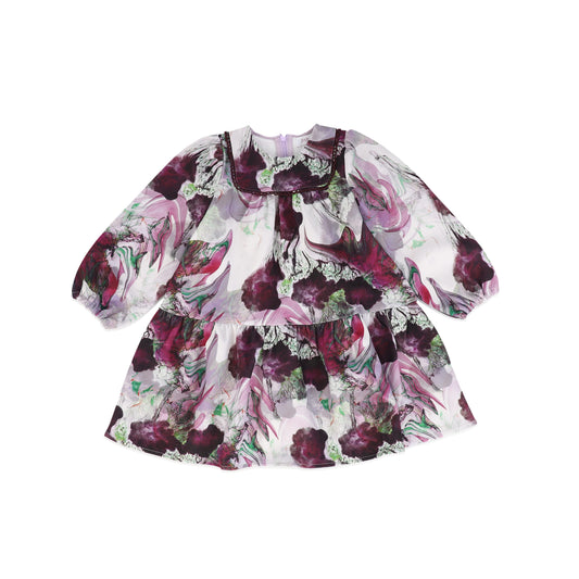 PAPILLON PURPLE FLORAL SCUBA STRETCH DRESS [FINAL SALE]