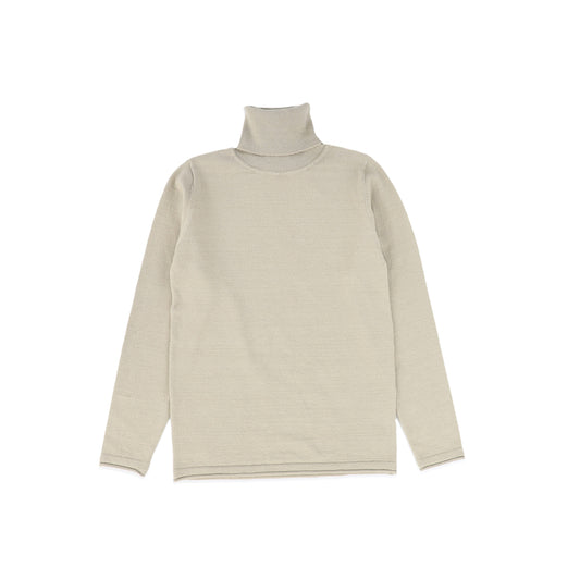 LILOU TAUPE FITTED FLAT KNIT TURTLENECK